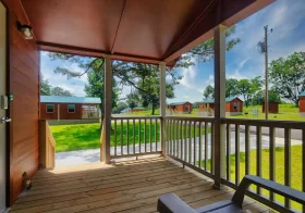 view from porch by vacavia cabin